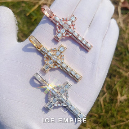 Iced Out Cross 925 Silver Moissanite Pendant