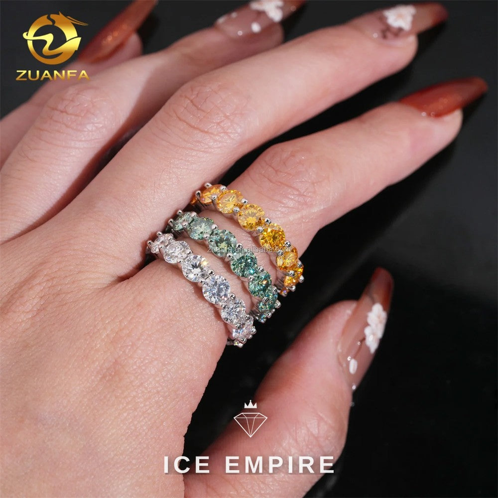 Iced Out 925 Silver Moissanite Ring