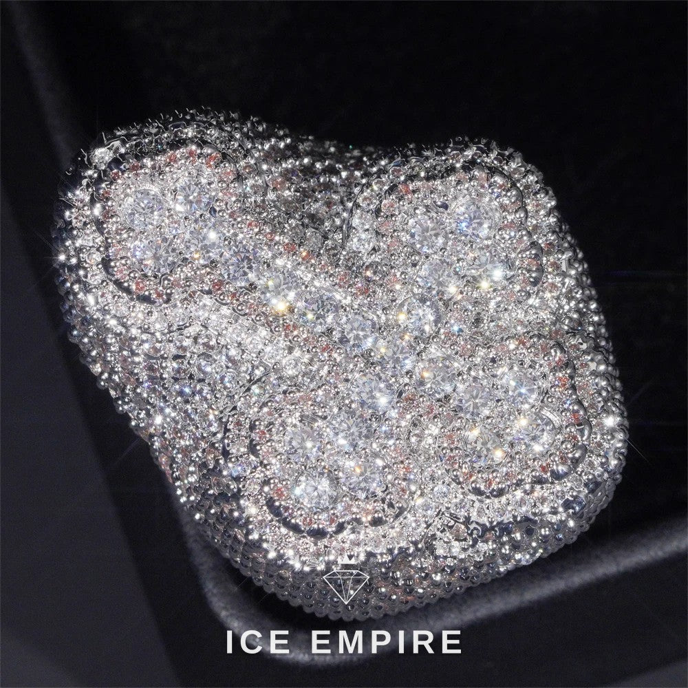 Iced Out Baguette Rose Gold Plated Moissanite Ring