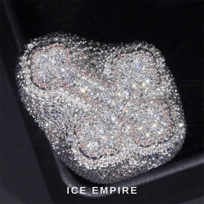 Iced Out Baguette Rose Gold Plated Moissanite Ring