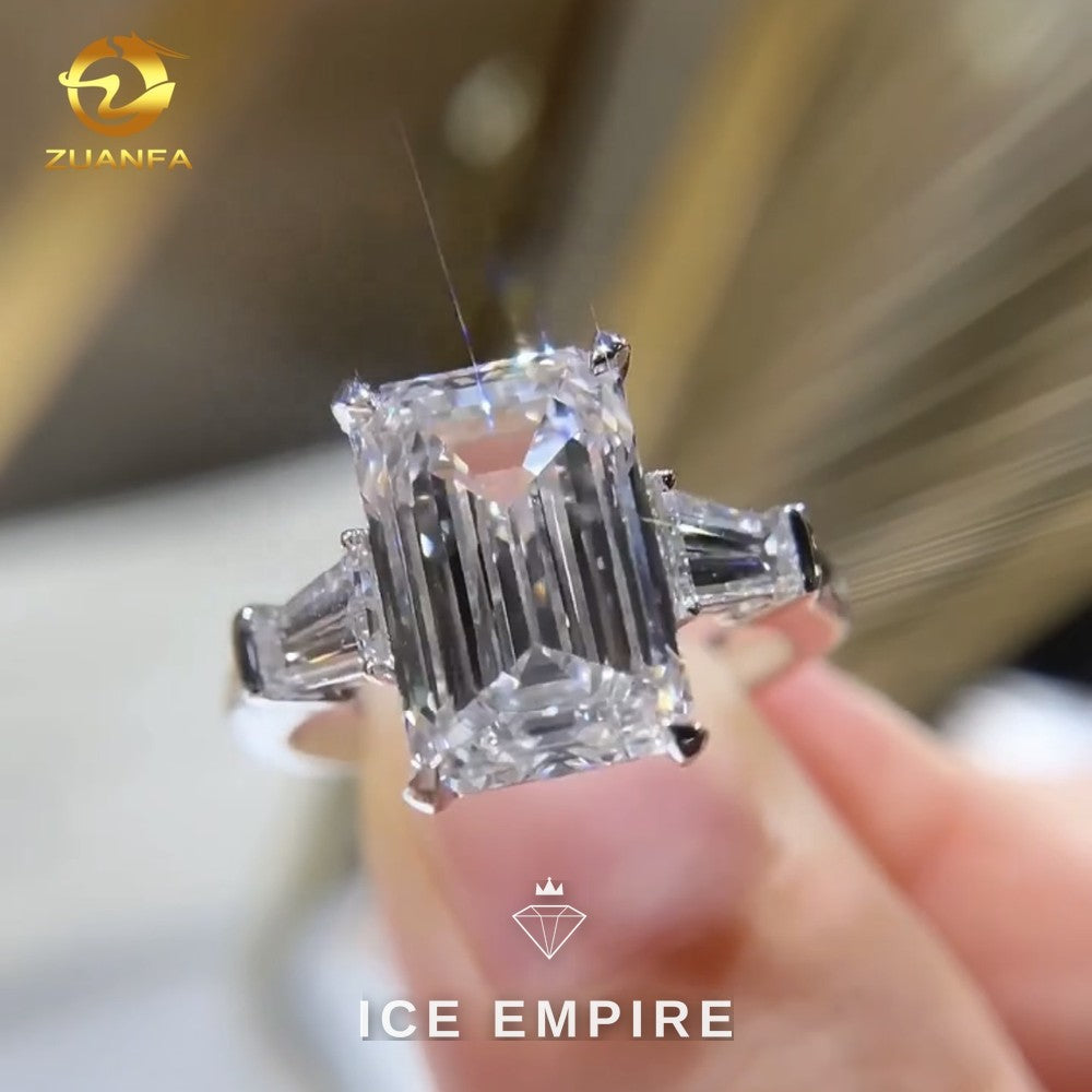 Iced Out Gold Plated Lab Grown Diamond Engagement Ring