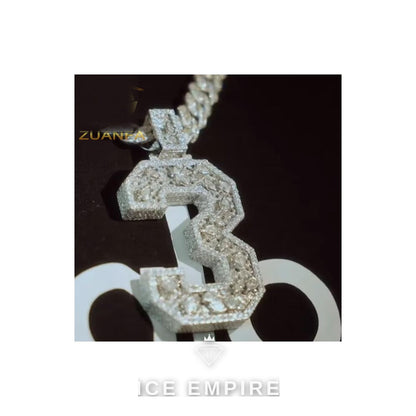 Iced Out Baguette Rose Gold Plated Moissanite Pendant