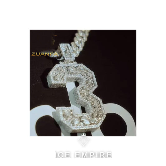 Iced Out Baguette Rose Gold Plated Moissanite Pendant