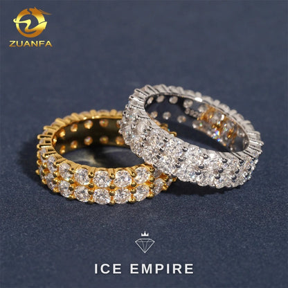 Iced Out 925 Silver Moissanite Ring