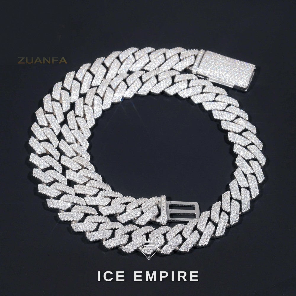 Iced Out Rose Gold Plated Moissanite Cuban Chain