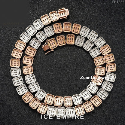 Iced Out Rose Gold Plated Moissanite Cuban Chain