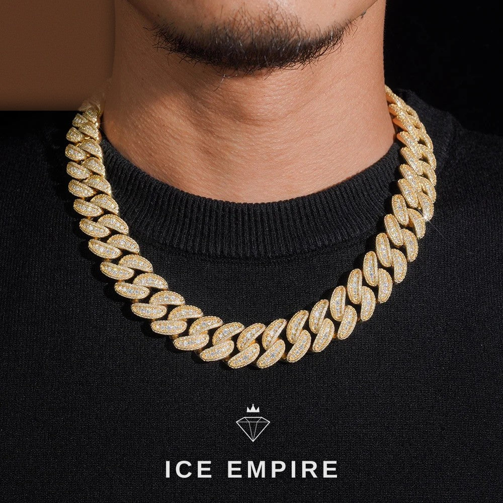 Iced Out Rose Gold Plated Moissanite Cuban Chain