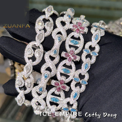 Iced Out 925 Silver Moissanite Cuban Chain