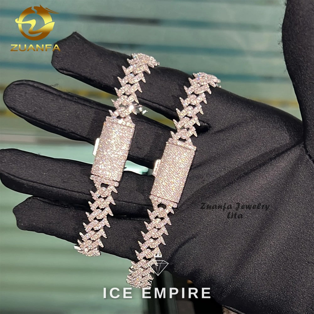Iced Out 925 Silver Moissanite Cuban Chain