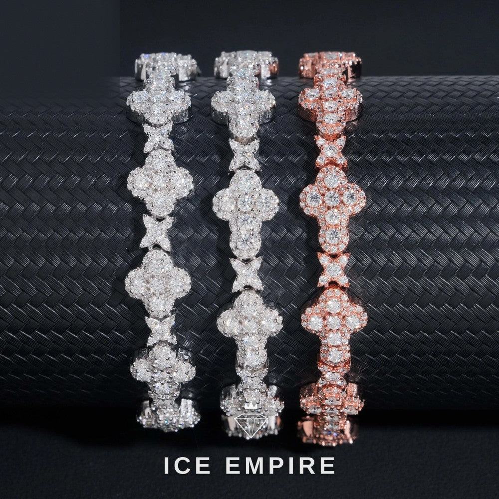 Iced Out Cross Rose Gold Plated Moissanite Cuban Chain