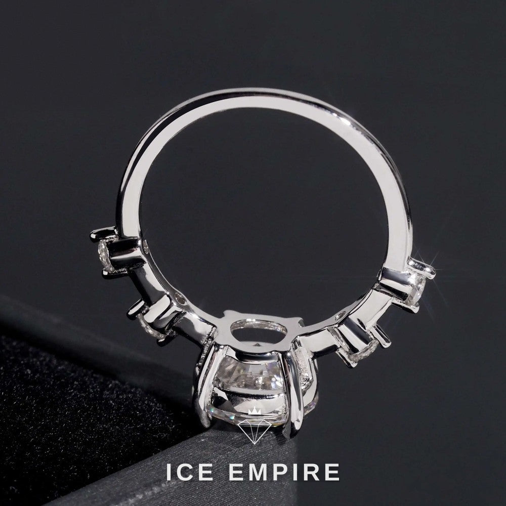 Iced Out 18K Gold Moissanite Engagement Ring