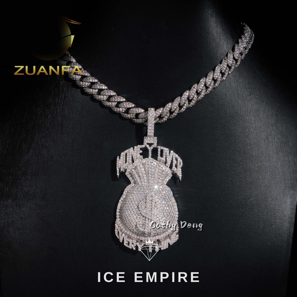 Iced Out Baguette Rose Gold Plated Pendant