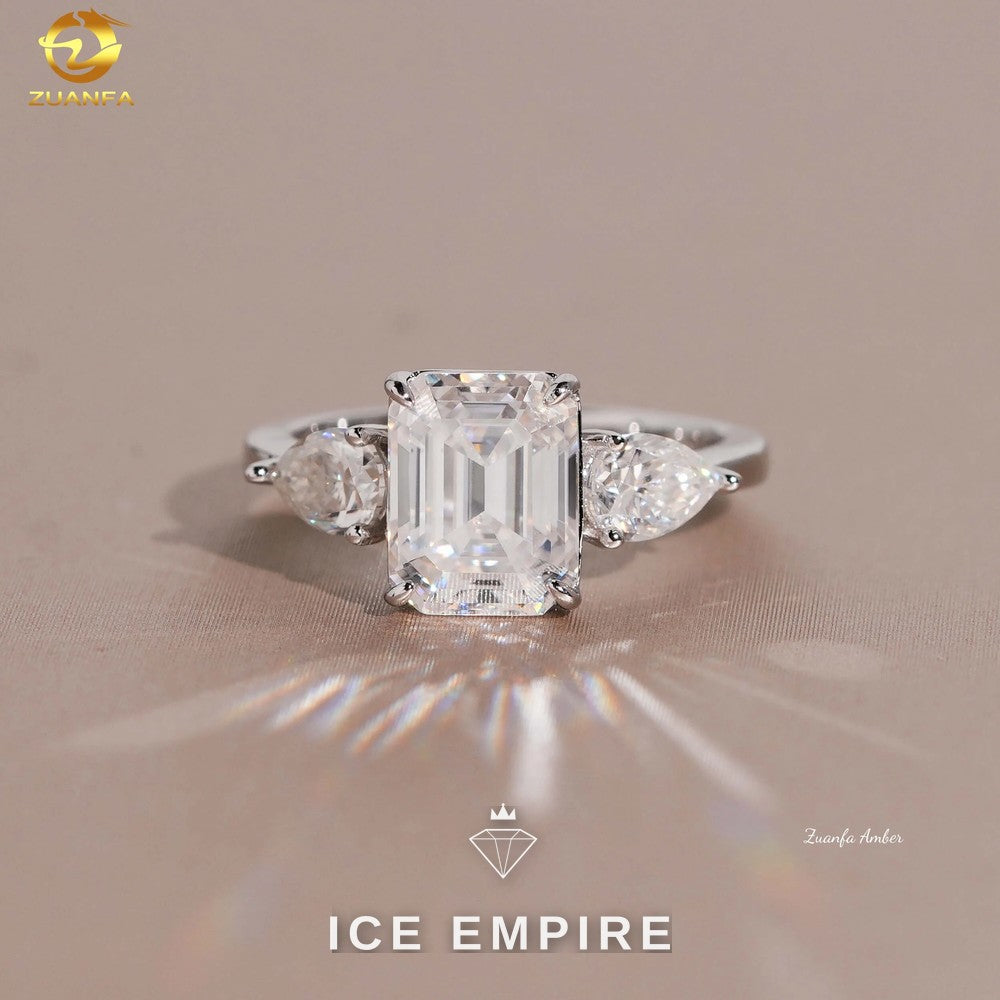Iced Out Gold Plated Moissanite Wedding Band