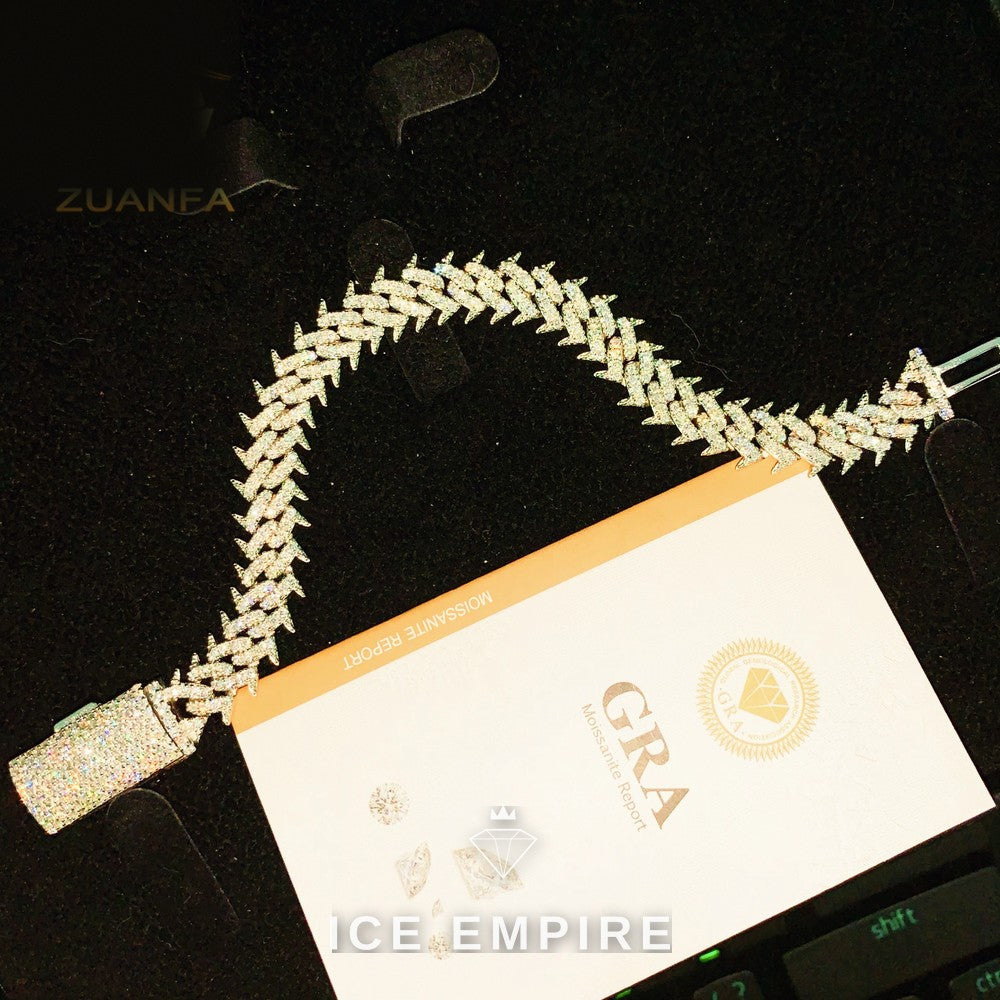 Iced Out Rose Gold Plated Moissanite Cuban Chain