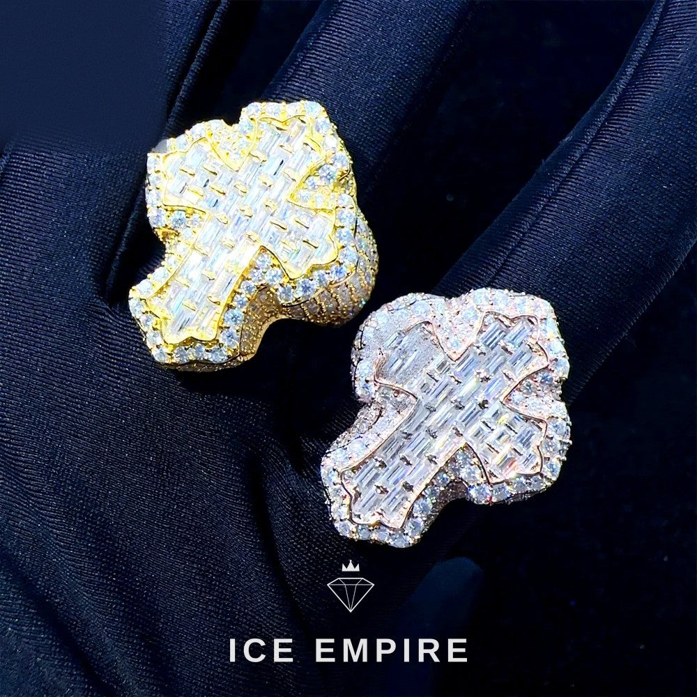 Iced Out Baguette 925 Silver Moissanite Ring