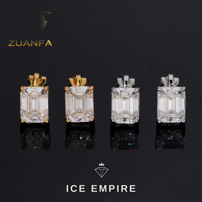 Iced Out 925 Silver Moissanite Stud Earrings