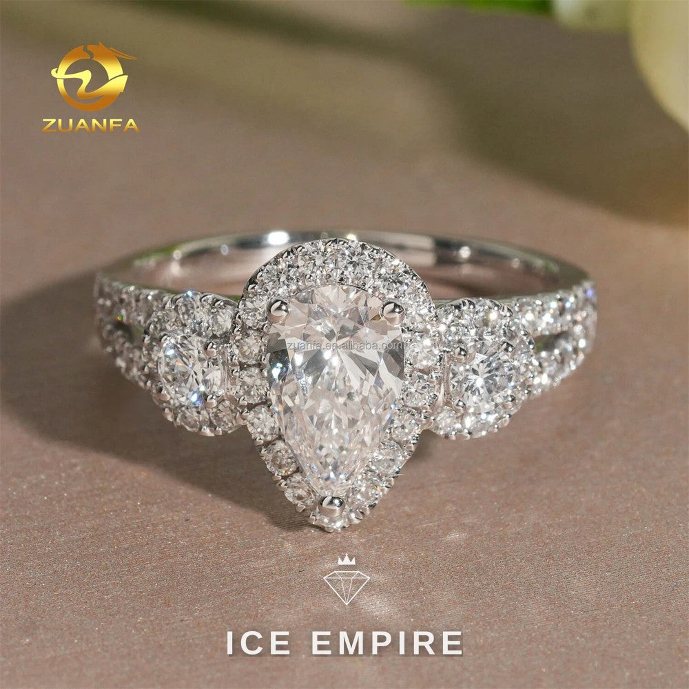 Iced Out 14K Gold Lab Grown Diamond Engagement Ring