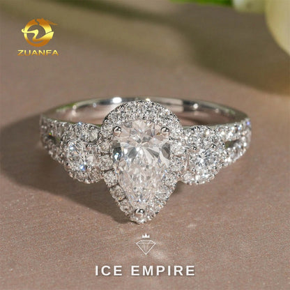 Iced Out 14K Gold Lab Grown Diamond Engagement Ring