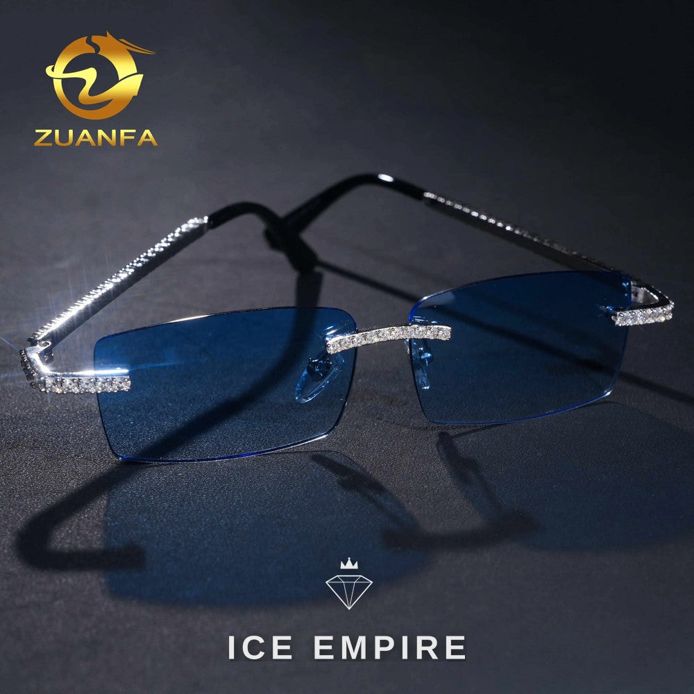 Iced Out 925 Silver Moissanite Glasses