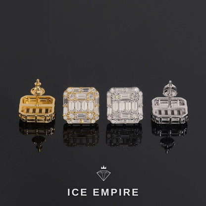 Iced Out Rose Gold Plated Moissanite Earrings