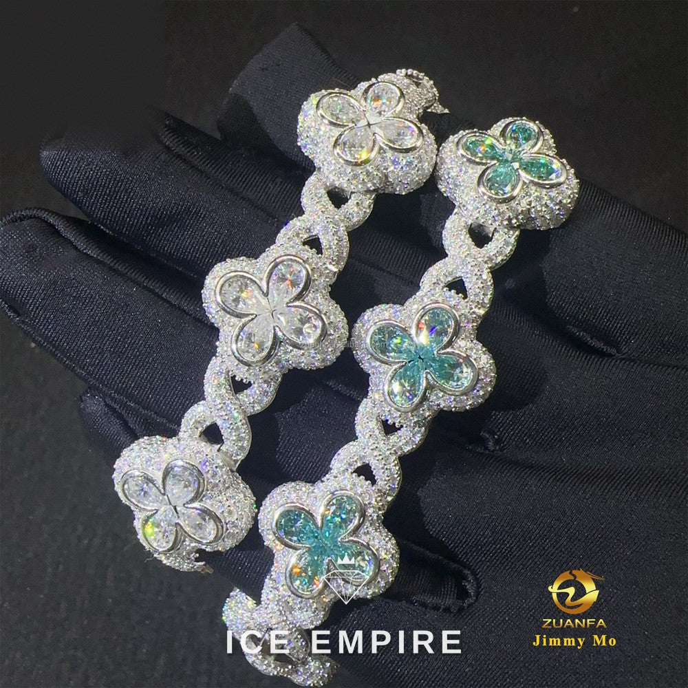 Iced Out 925 Silver Moissanite Cuban Chain