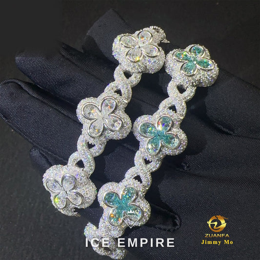 Iced Out 925 Silver Moissanite Cuban Chain