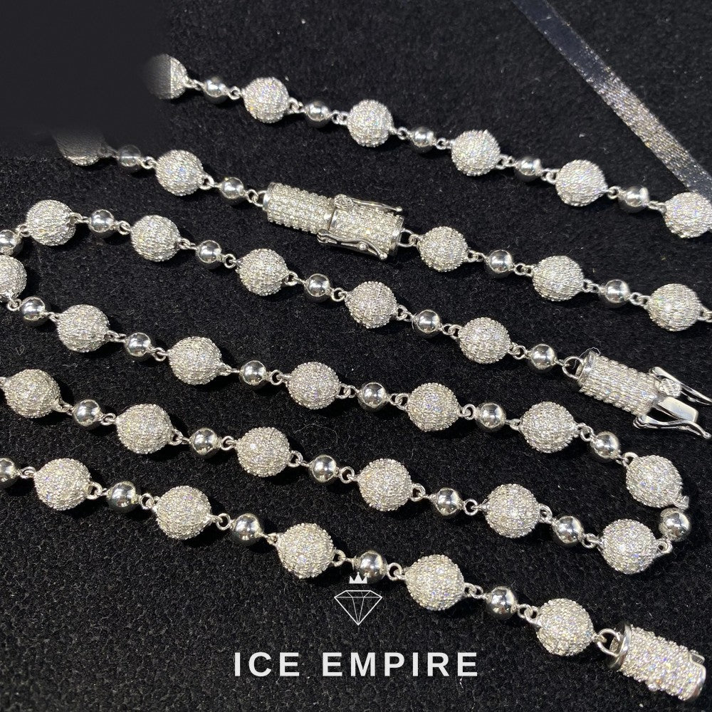 Iced Out 925 Silver Moissanite Cuban Chain