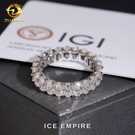 Iced Out 10K Gold Lab Grown Diamond Wedding Band