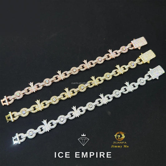 Iced Out 925 Silver Moissanite Cuban Chain