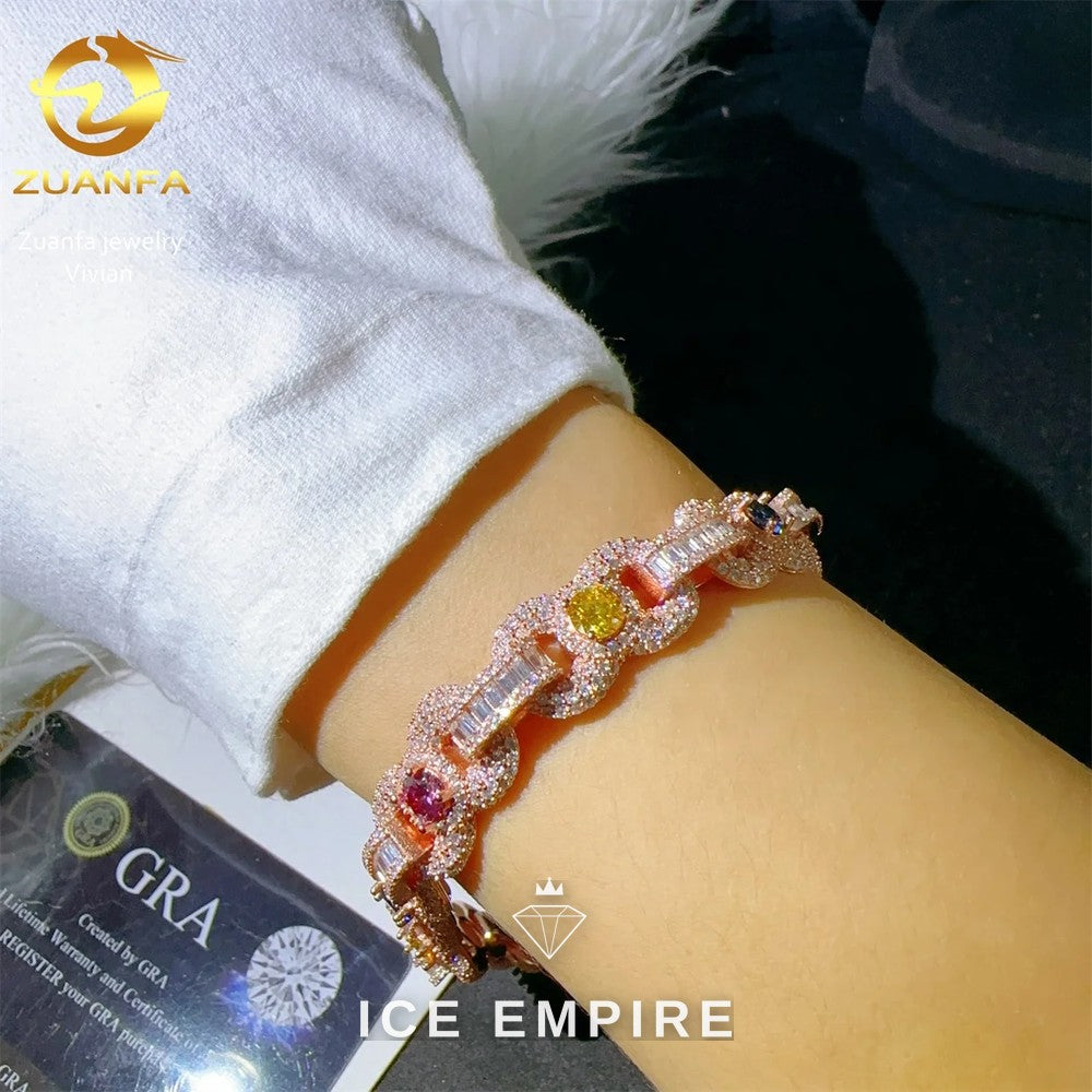Iced Out Rose Gold Plated Moissanite Cuban Chain