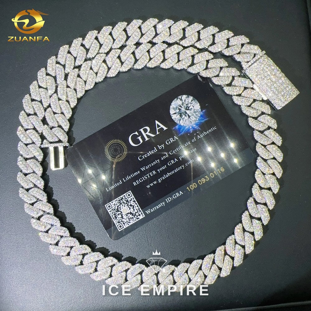 Iced Out Rose Gold Plated Moissanite Cuban Chain