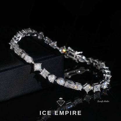 Iced Out 925 Silver Moissanite Tennis Chain