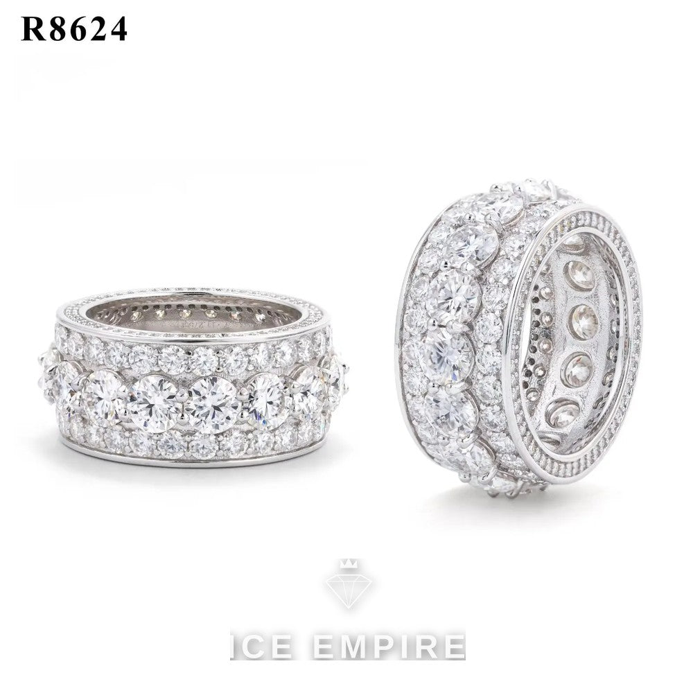 Iced Out 925 Silver Moissanite Ring