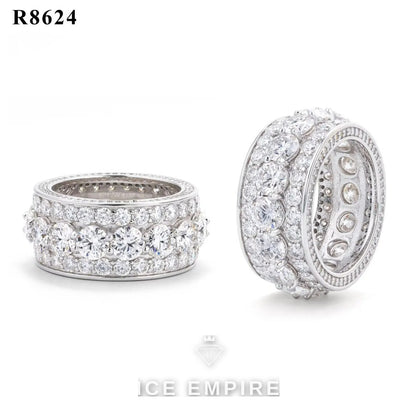 Iced Out 925 Silver Moissanite Ring