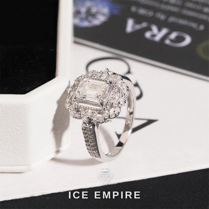 Iced Out Cluster Gold Plated Moissanite Wedding Band