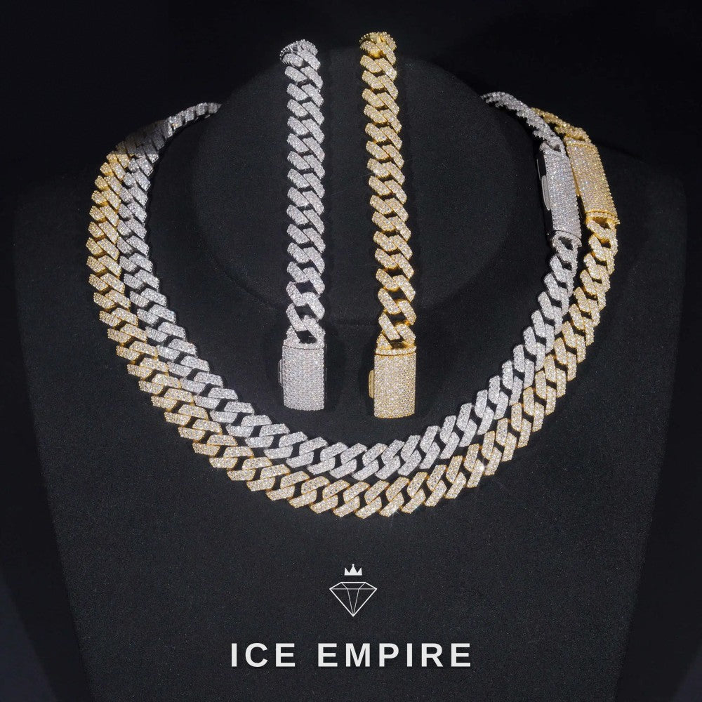 Iced Out Rose Gold Plated Moissanite Cuban Chain