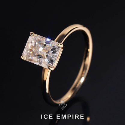 Iced Out 10K Gold Moissanite Engagement Ring