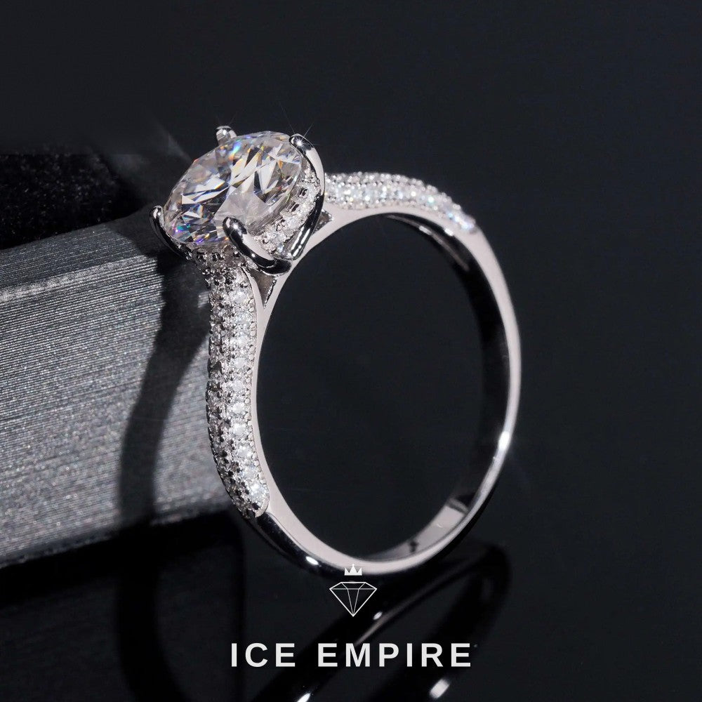 Iced Out Gold Plated Moissanite Wedding Band