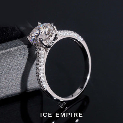 Iced Out Gold Plated Moissanite Wedding Band