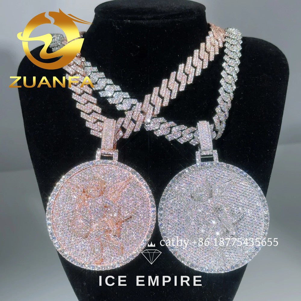 Iced Out Rose Gold Plated Moissanite Pendant