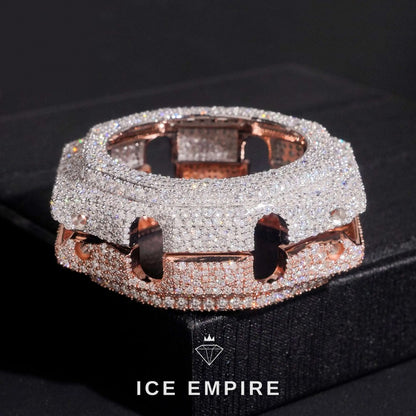 Iced Out Gold Plated Moissanite Watch