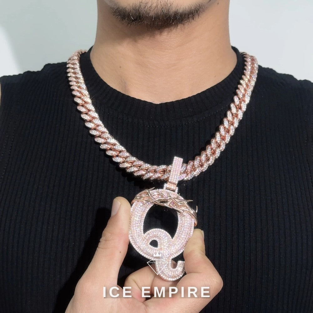 Iced Out Rose Gold Plated Pendant