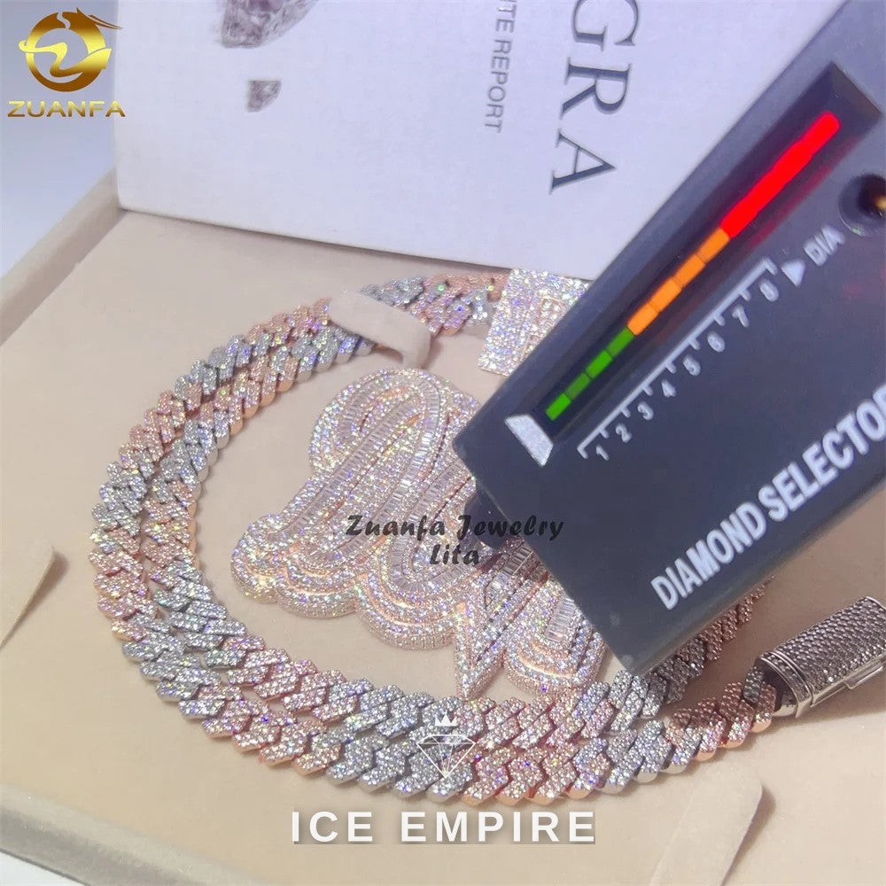 Iced Out Baguette Rose Gold Pendant