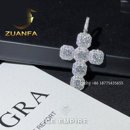 Iced Out Cross Rose Gold Plated Moissanite Rope Chain