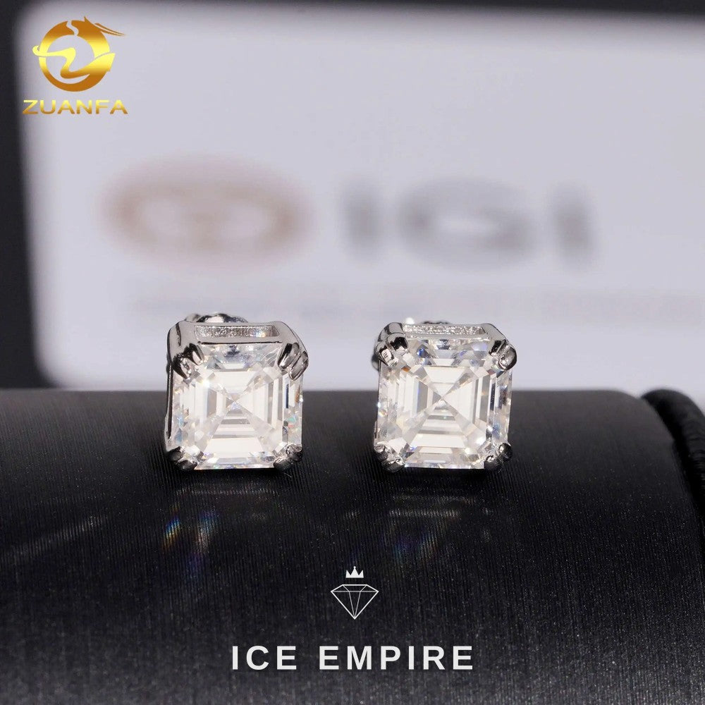 Iced Out 10K Gold Lab Grown Diamond Stud Earrings
