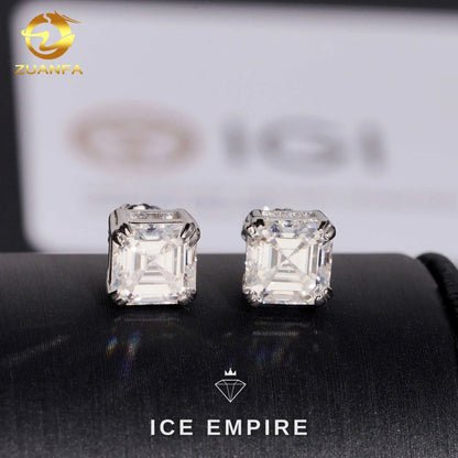 Iced Out 10K Gold Lab Grown Diamond Stud Earrings