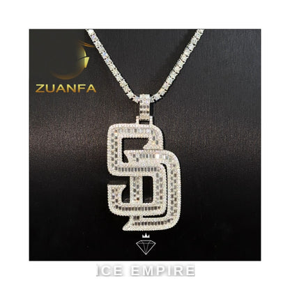Iced Out Rose Gold Plated Moissanite Pendant
