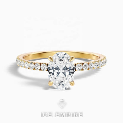 Iced Out Gold Plated Lab Grown Diamond Engagement Ring