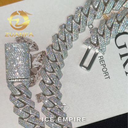 Iced Out Rose Gold Plated Moissanite Cuban Chain