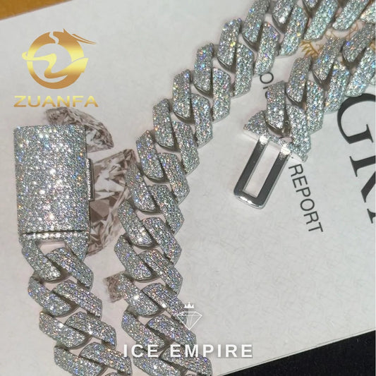 Iced Out Rose Gold Plated Moissanite Cuban Chain